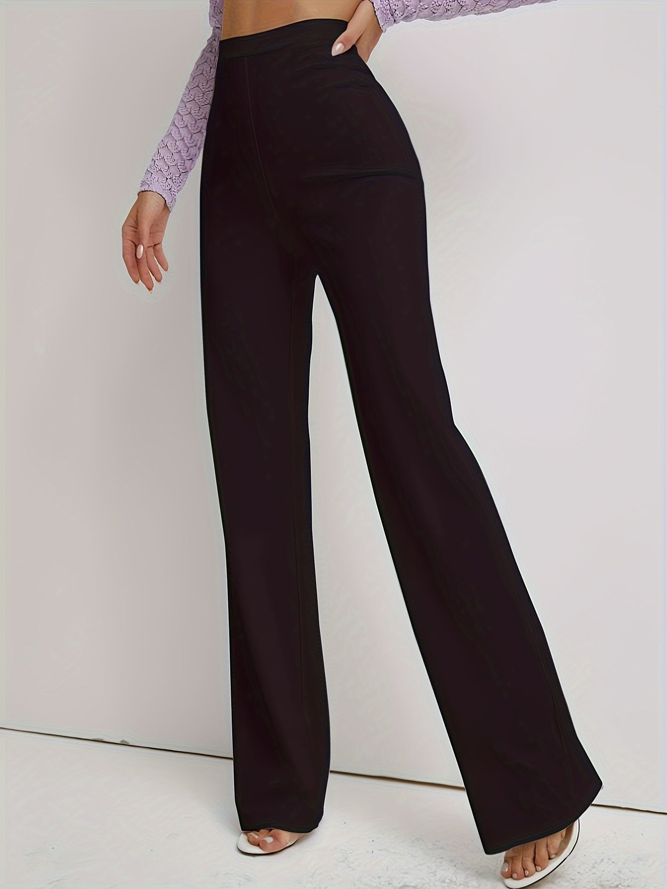 Women's Plus High Waist Straight Leg Trousers