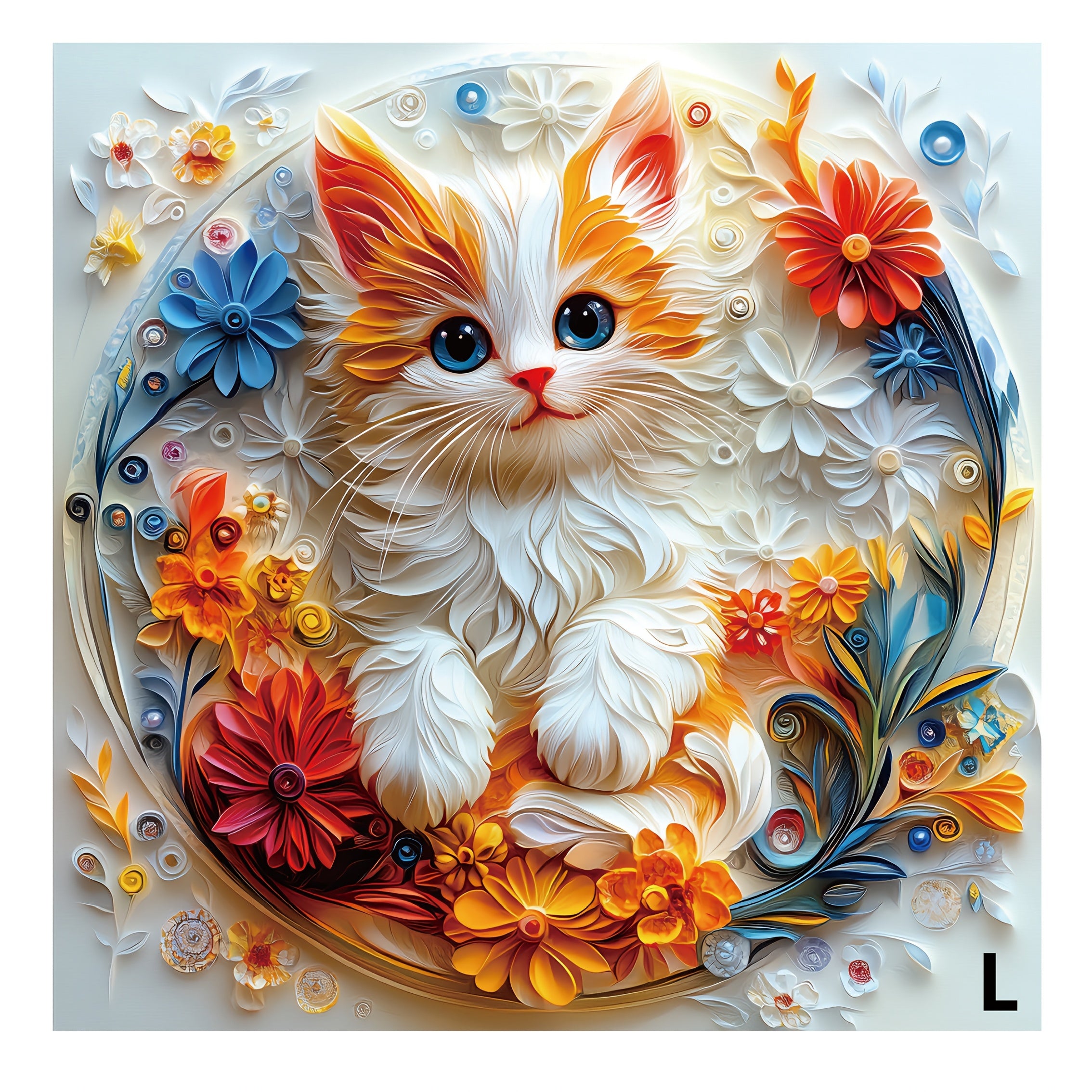 Floral Cat Wood Puzzle Animal Shapes Handcrafted Decor
