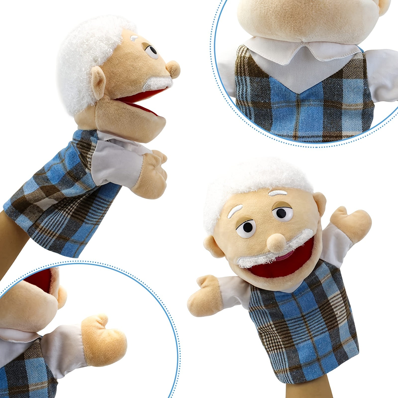 DDEMSMOE Family Hand Puppets - Ethnic Plush Soft Puppets for Kids Role Play