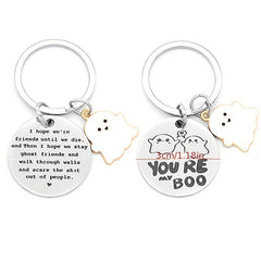 Halloween Ghost Stainless Steel Keychain - Friends Forever Gift