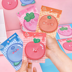 4pcs 120Sheets Cartoon Fruit Sticky Notes Tearable Memo Pad Set