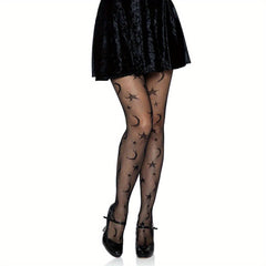 Stars & Moons Fishnet Tights High Waist Pantyhose