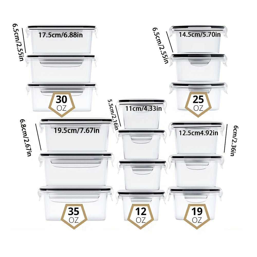 16pcs Leak-proof Food Container Set for Kitchen and Refrigerator