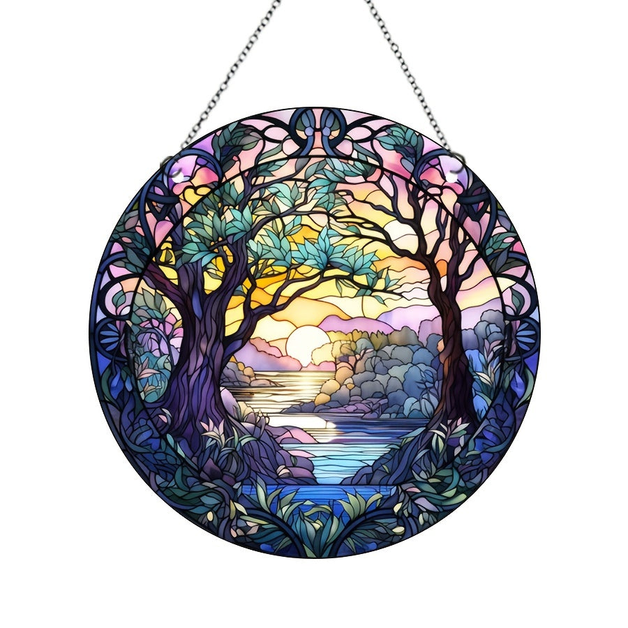 Acrylic Tree Of Life Stain Window Hanging Decoration