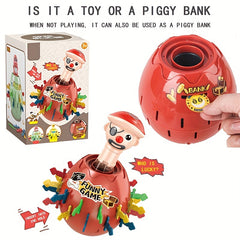 Kids Pirate Barrel Prank Toy Piggy Bank Wooden Barrel Sword Insert Spoof Game