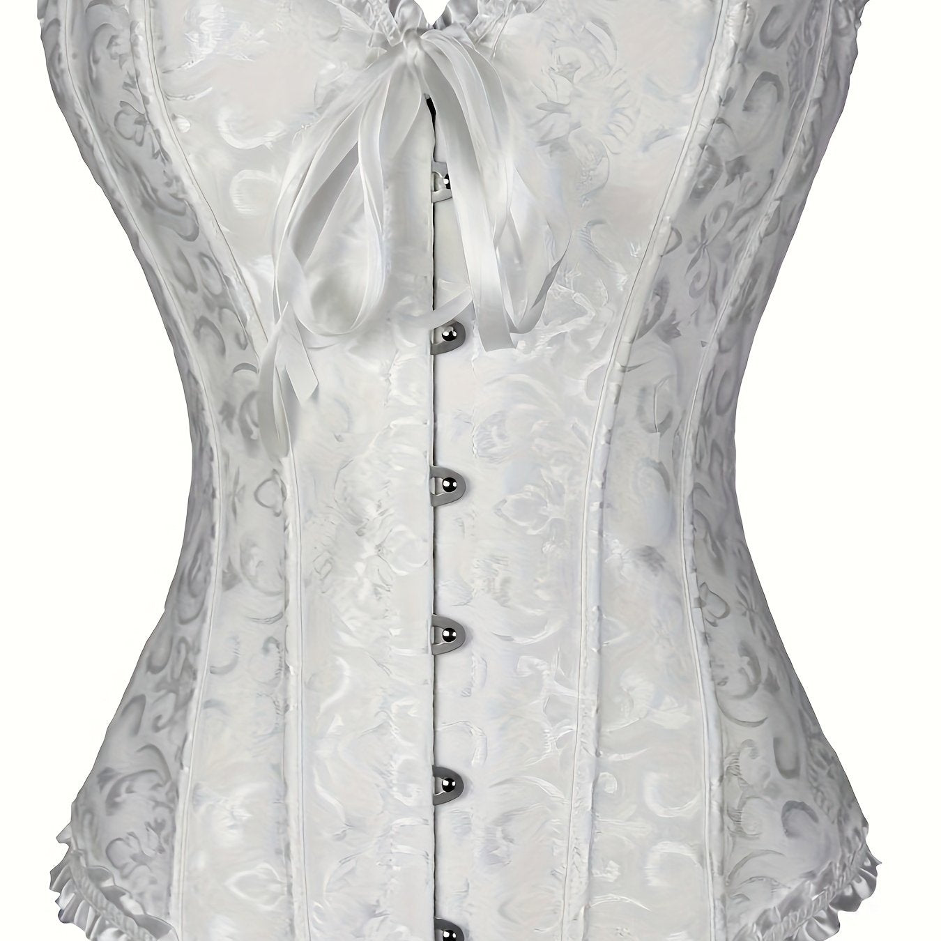 Strapless Corset Bustier Tummy Control Lace Up Jacquard Body Shaper