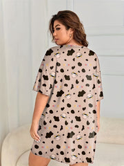 Cow Print Short Sleeve Nightdress