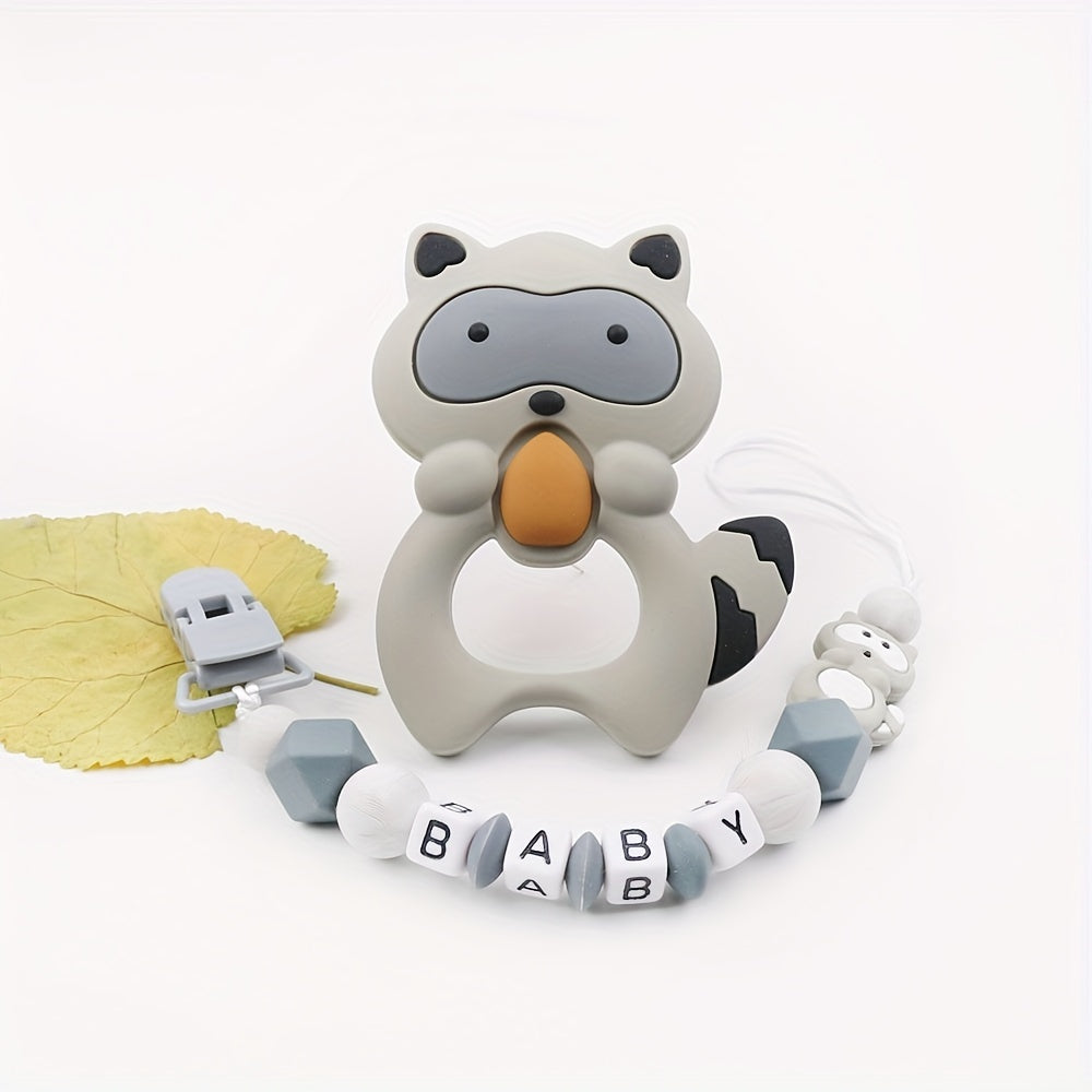 2pcs Baby Silicone Pacifier Clip Teether Set - Pacifier Chain
