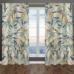 Floral Printed Curtains Semi Blackout Decorative Curtains