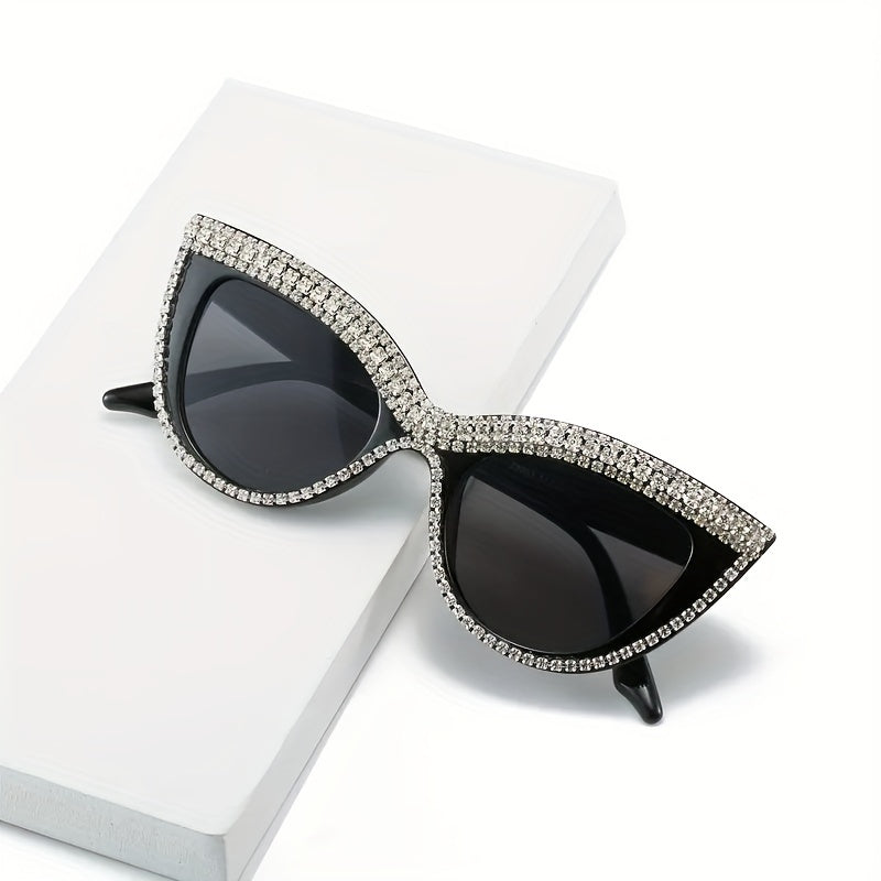 Boho Rhinestone Cat Eye Sunglasses for Women UV400