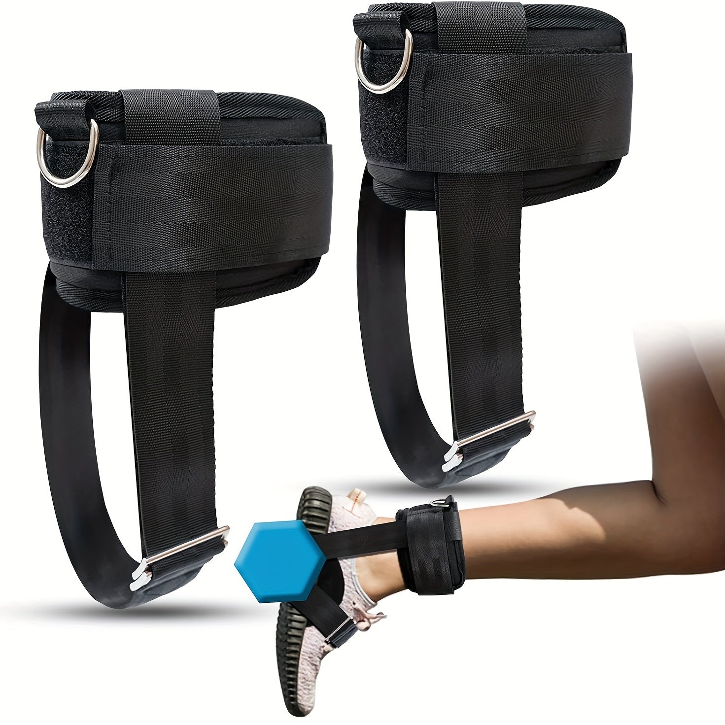 Adjustable Ankle Strap Dumbbell Lifting Foot Buckle Exercise Accessory
