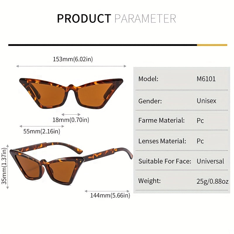 Men's Small Cat Eye Sunglasses Vintage Frame Flat Mirror PC Sunglasses