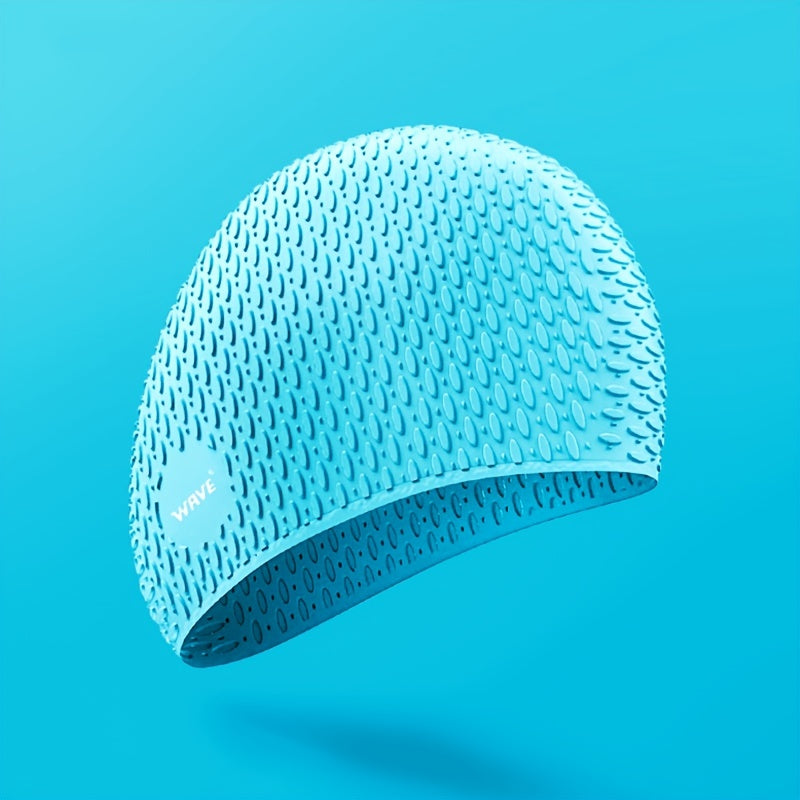 Silica Gel Particles Droplet Shaped Swimming Cap for Comfort & Protection