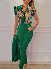 Spring & Summer Ruffle Trim Two Piece Set