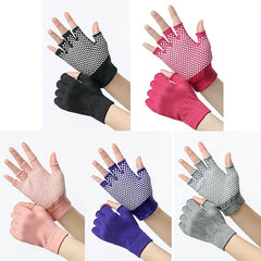 Yoga Half Finger Gloves Non slip Solid Fingerless Gloves for Training Cycling
