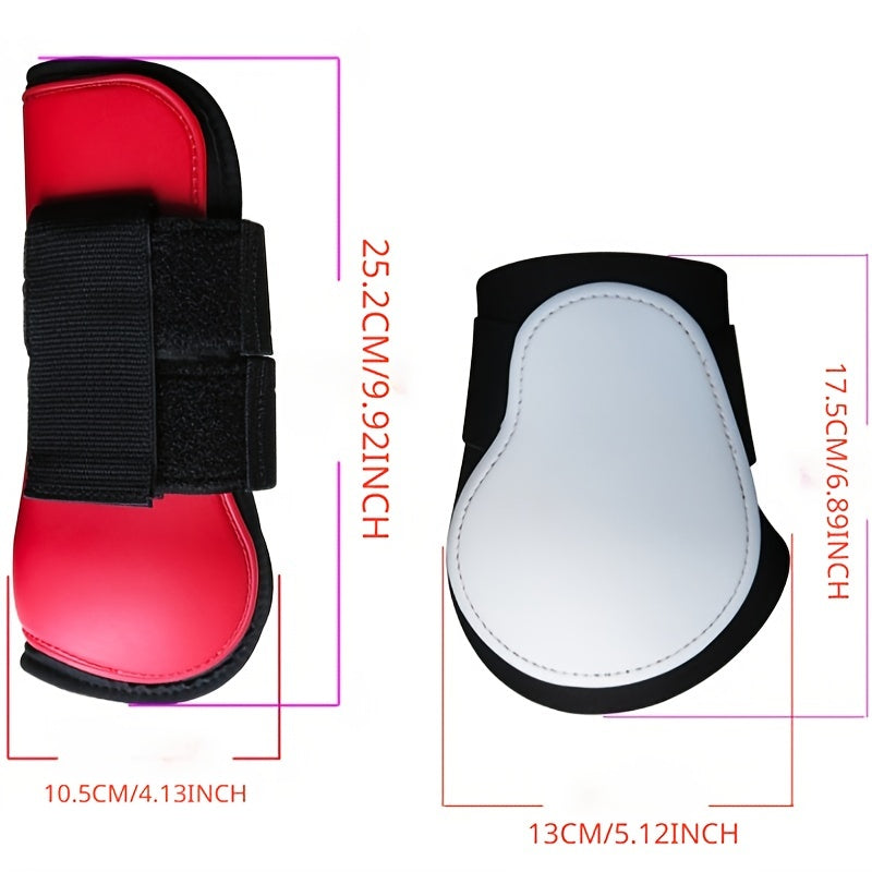 Front Legs Horse Leg Protectors PU Shell Elastic Cushioning Pad Hook And Loop
