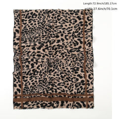 Leopard Shawl Scarf Vintage Large Casual Wrap Soft & Comfortable