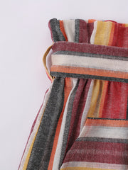 Retro Striped Skirt Casual Summer & Spring Women's Clothing