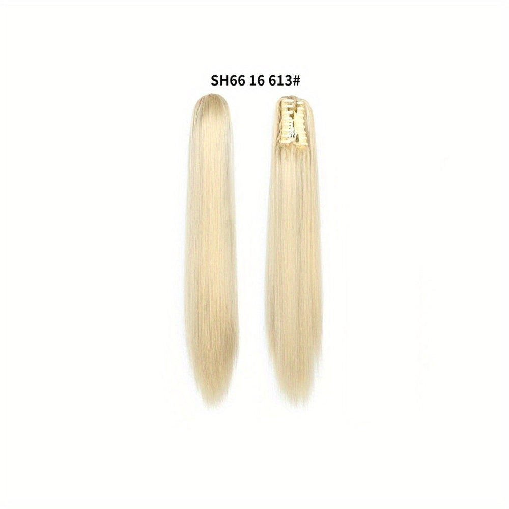 60 96 Cm Long Straight Ponytail Extensions Natural Looking