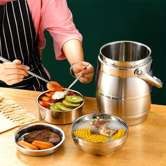 Stainless Steel Insulated Lunch Box 3 Layer Large Capacity Adult Rice Bucket