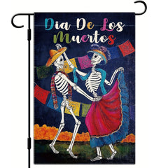 Halloween Of The Dead Garden Flag Dia De Los Muertos Dance Skull Yard Flag