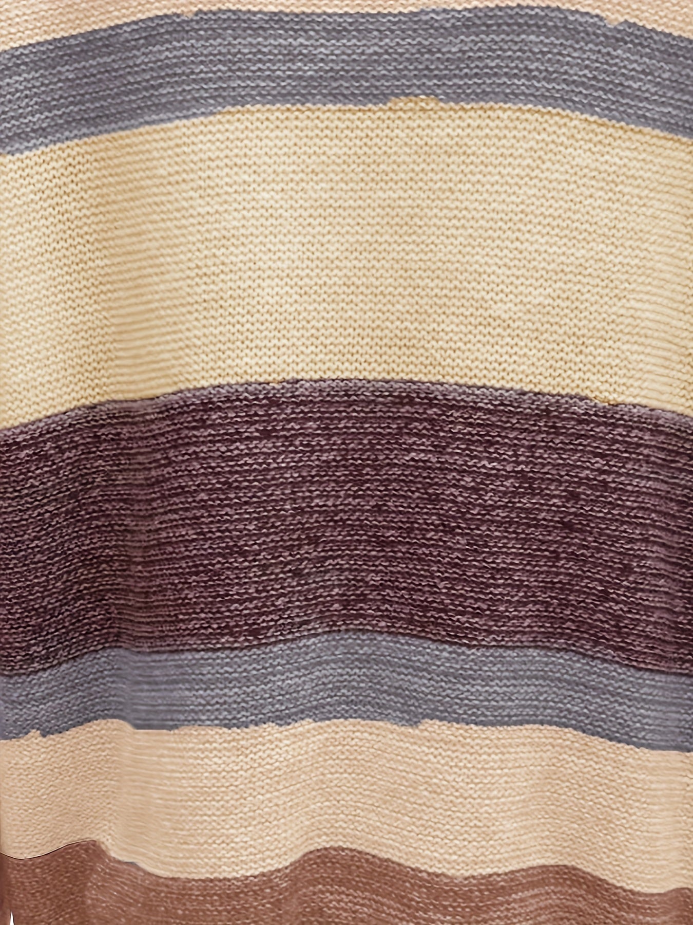 Colorblock Round Neck Long Sleeve Sweater