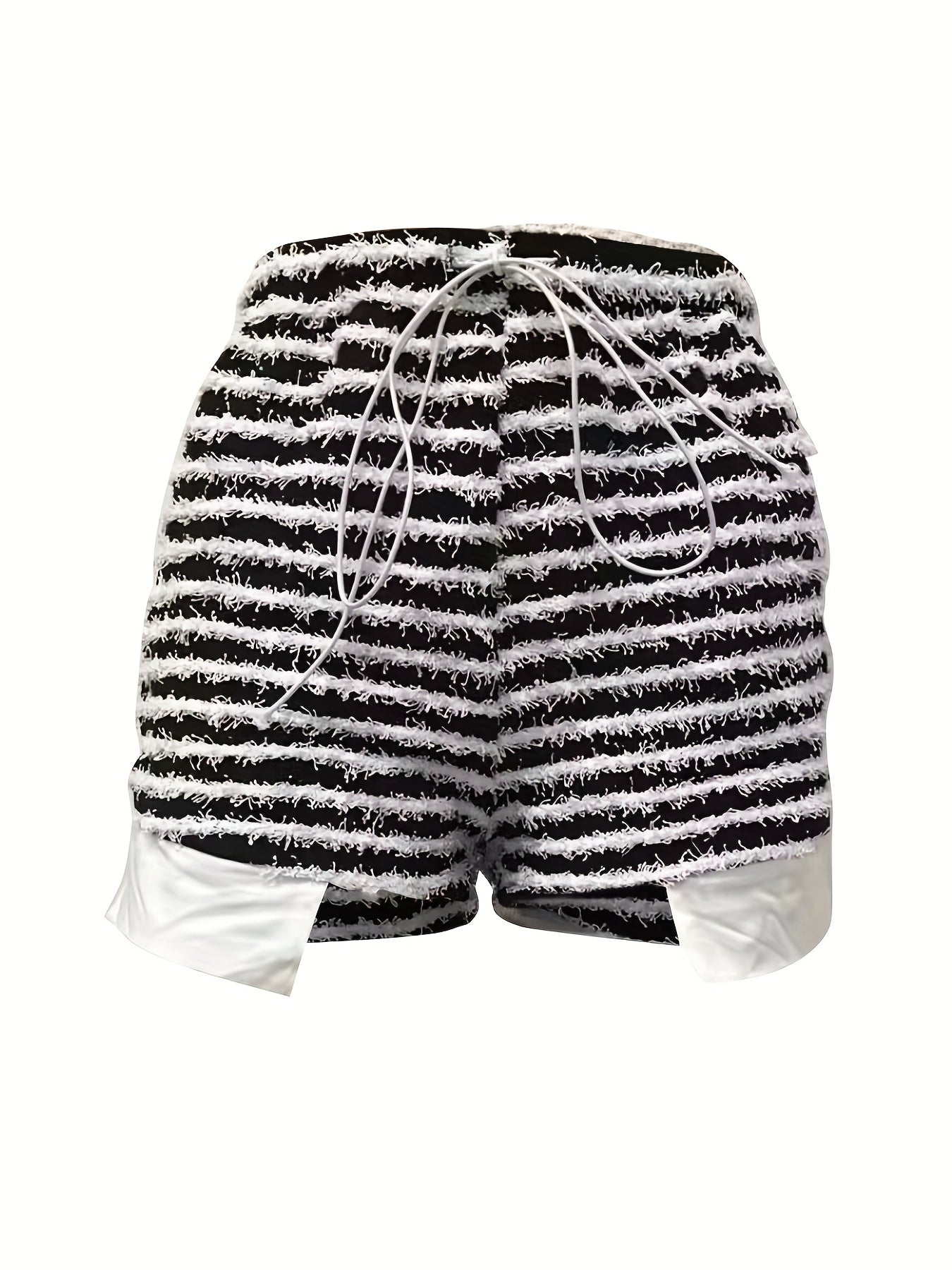 Stripe Pattern Slim Shorts for Women