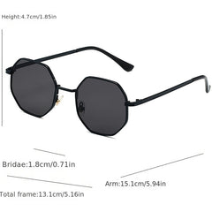 Polygon Metal Frame Sunglasses UV Protection