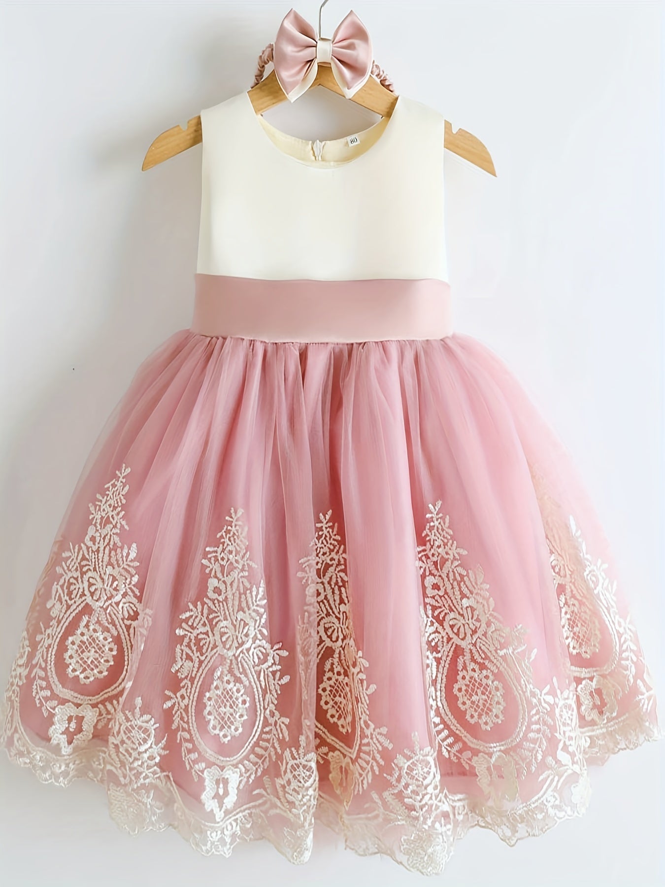 Baby Girls Christening Baptism Party Dress With Headwear