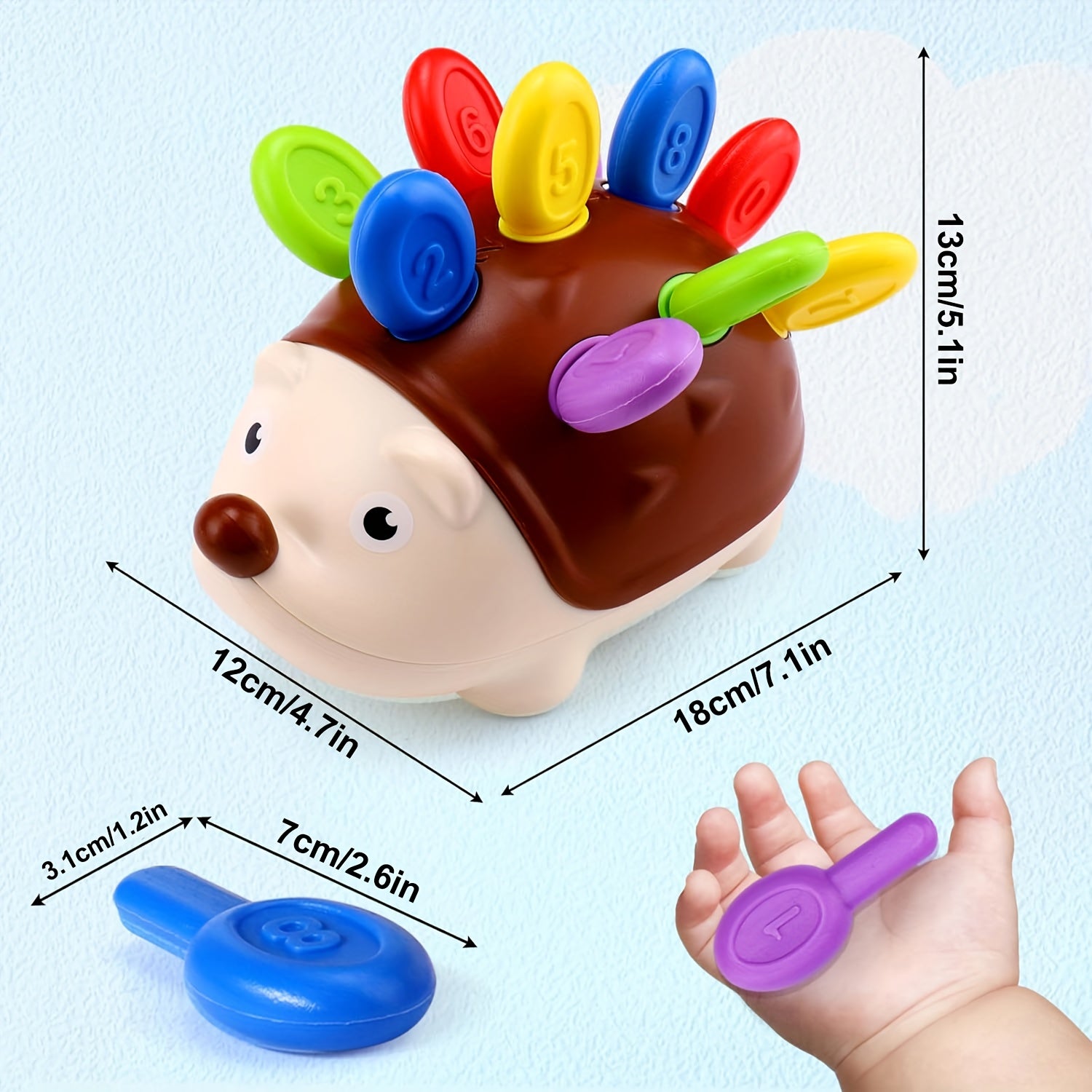 Montessori Sensory Hedgehog Toys For Baby Toddler Fine Motor Skills Learning