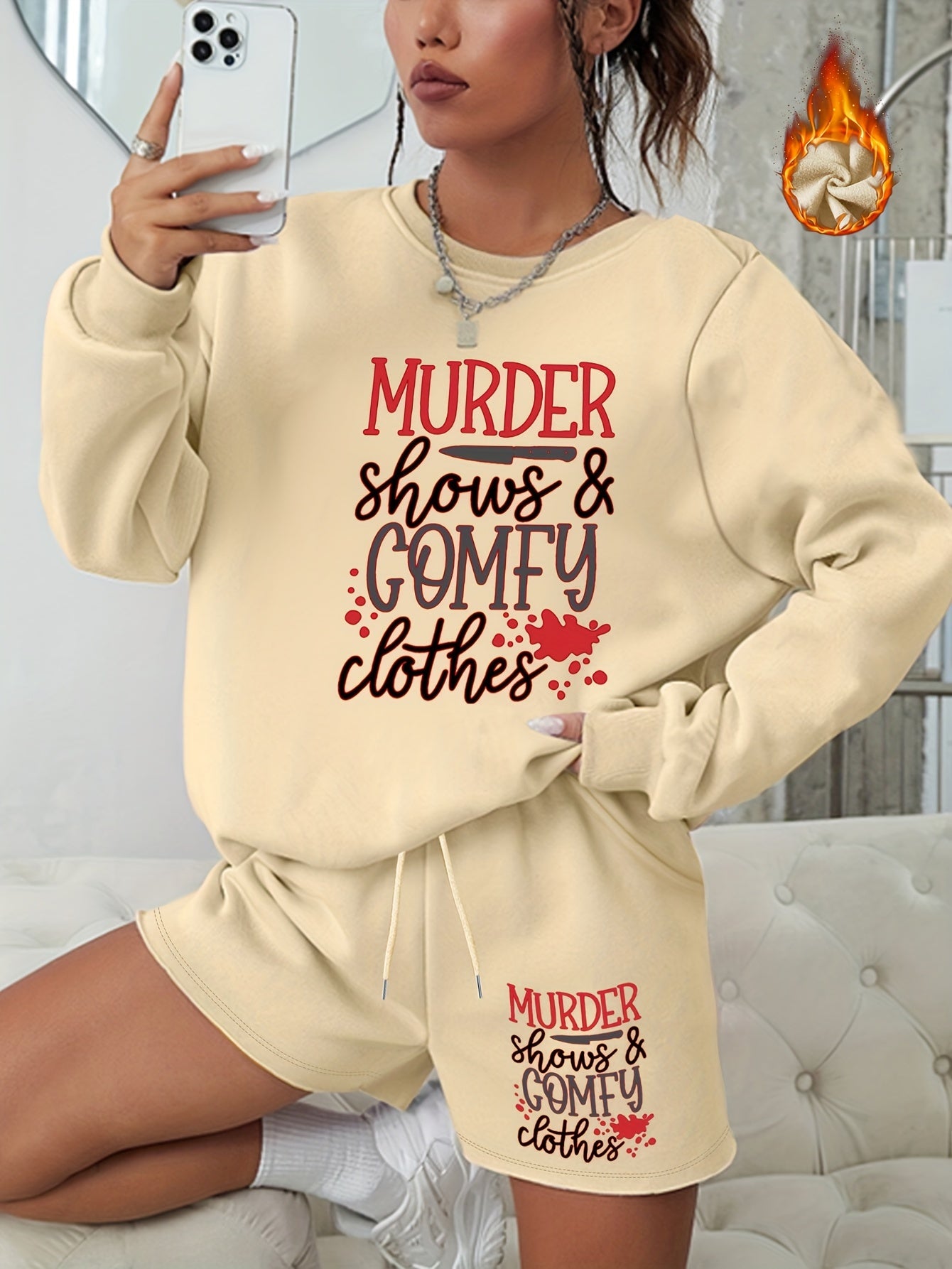 Halloween Women's Sweatshirt & Shorts Set