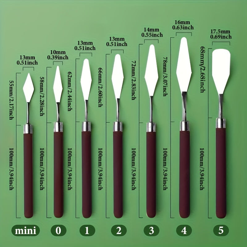 Art Scraper Red Wood Tool Set Water Powder Palette Pick Pointed Head Flat Head