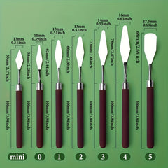Art Scraper Red Wood Tool Set Water Powder Palette Pick Pointed Head Flat Head