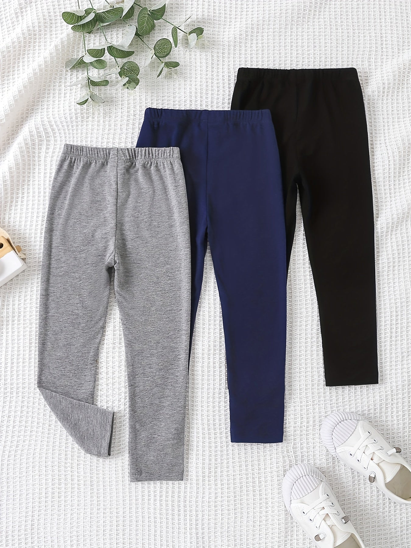 3pcs Toddler Girls Elastic Waist Leggings Set Spring Summer Clothes