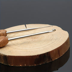 10pcs Carbonized Bamboo Handle Crochet Knitting Tools Set