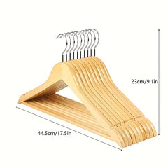 5pcs Non-slip Wooden Clothes Hanger Wardrobe Rack Clothing Store Support
