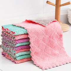 10pcs Coral Fleece Dish Cloths Microfiber Towels for Kitchen Bathroom Car