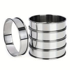 5pcs Stainless Steel Crumpet Rings 10 16 Cm Nonstick Round Cake Rings