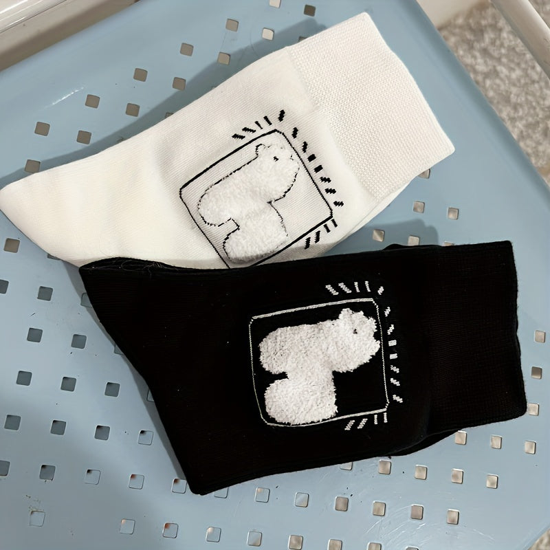 6 Pairs Cartoon Alpaca Print Socks Women's Stockings & Hosiery