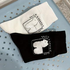 6 Pairs Cartoon Alpaca Print Socks Women's Stockings & Hosiery