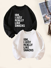 Kids Snack Lover Sweatshirt Long Sleeve Crew Neck Top Boys Casual Pullover