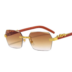 Rectangle Sunglasses Vintage Frameless Glasses Shades