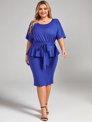 Women's Round Neck Slim Fit Dress