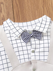 Newborn Gentleman Romper Deer Embroidery Jumpsuit For Baby Boys
