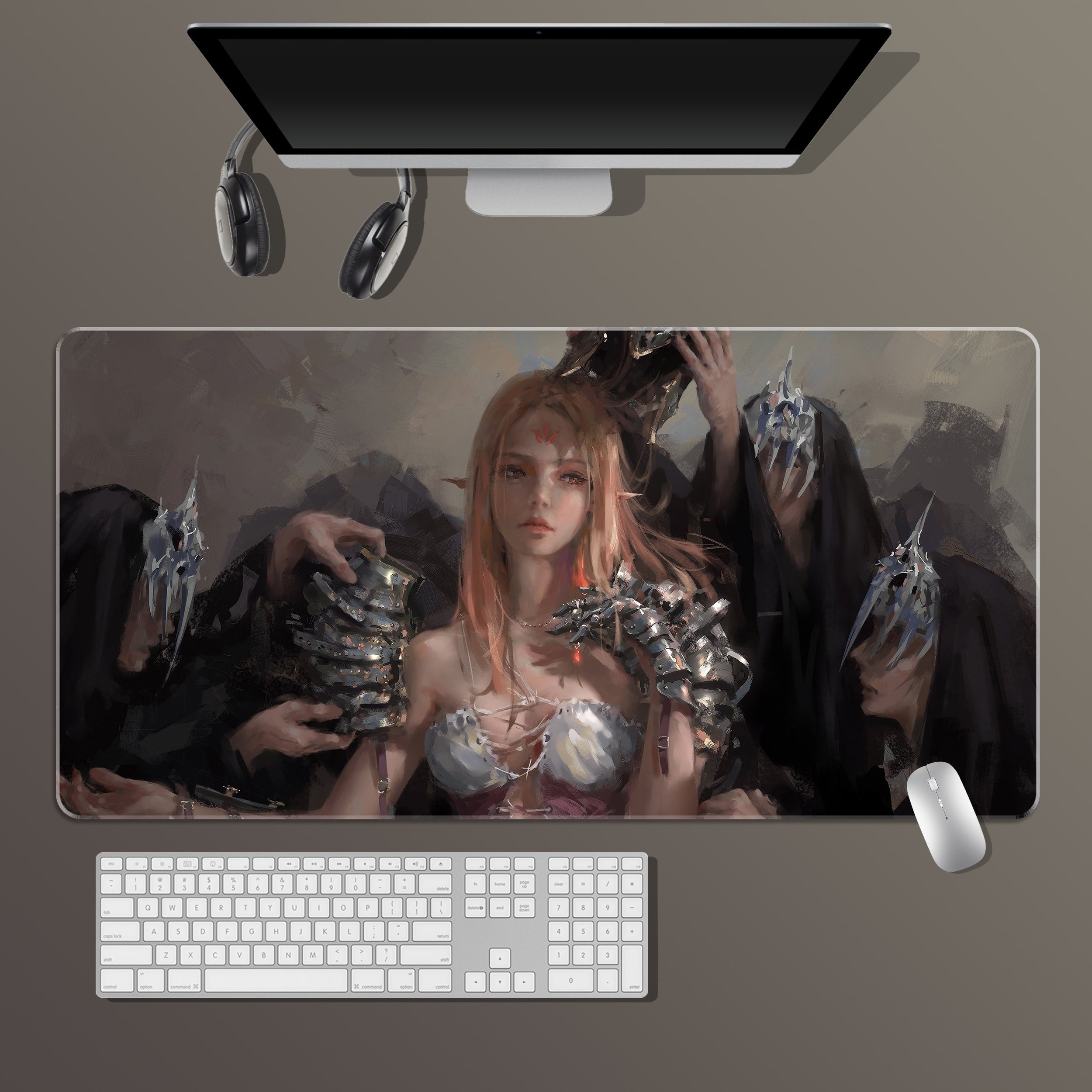 Large Princess Beauty Mouse Pad 23.7x11.8in Non-slip Rubber Washable