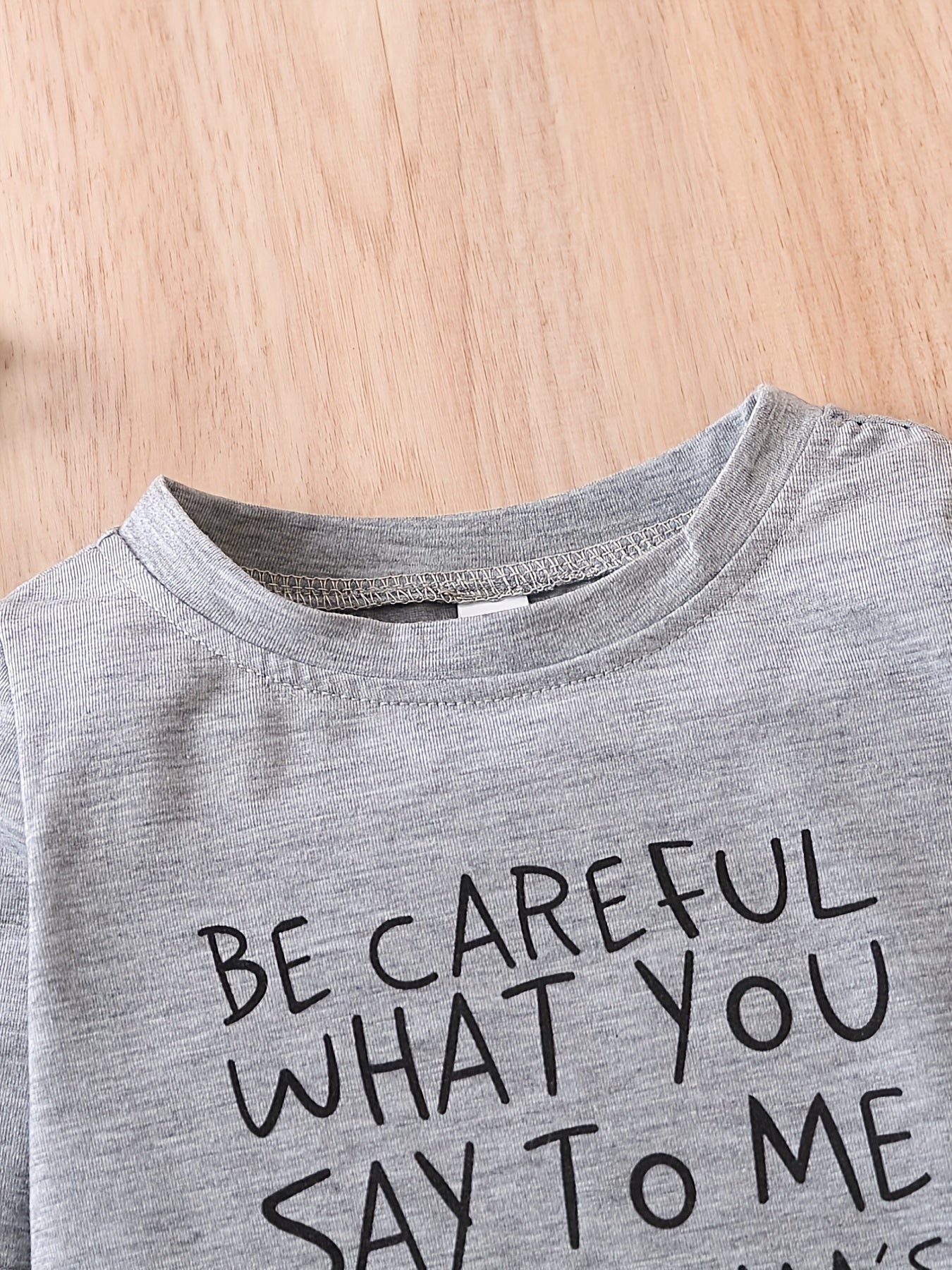 Stylish Letter Print Long Sleeve Tees for Baby Boys & Girls
