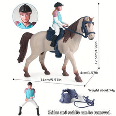 Realistic Horse and Rider Toy Set for Kids Birthday and Christmas