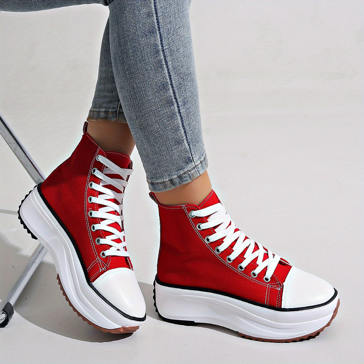 Women's Camo High Top Canvas Sneakers Lace Up Platform