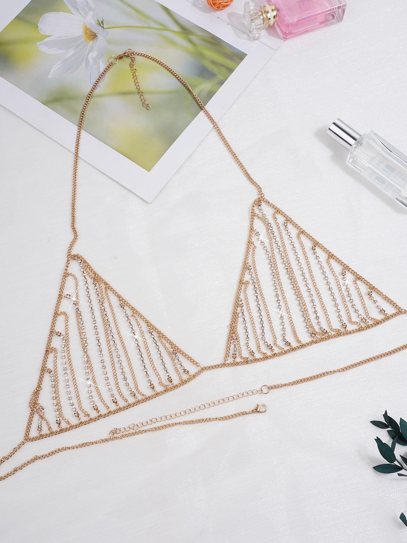 Crystal Body Chain Tassel Bra Set Women's Sexy Style