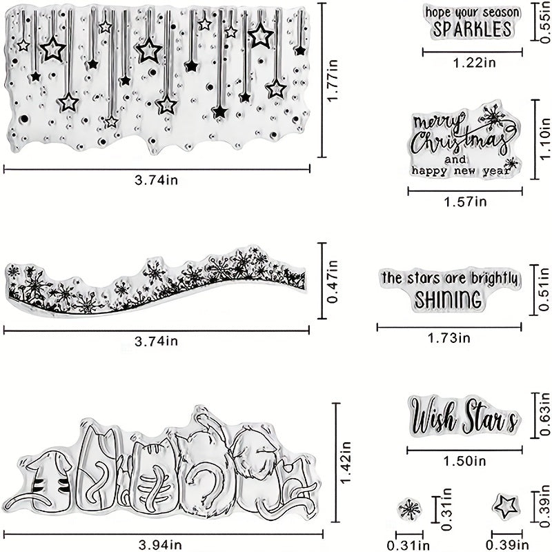 Cat Transparent Stamp Under The Stars Greeting Mood Word